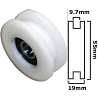 CP-TTR55B - Coldroom Sliding Door Top Track Roller 55mm Square